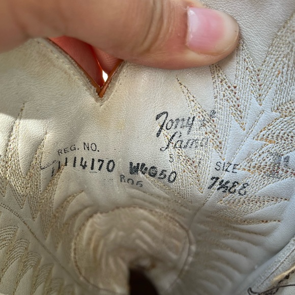 Tony Lama Brown & Cream Western Boots Size 7.5 - Picture 3 of 4